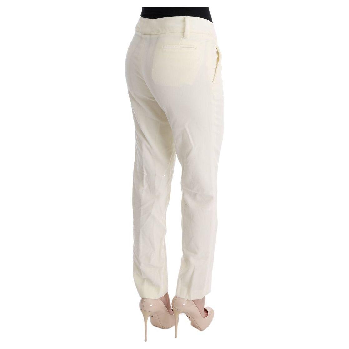 Ermanno Scervino White Cotton Regular Fit Casual Pants 1728,18% CMD,67345645728,Casual Pants - Pants - Clothing,Clothing,Ermanno Scervino,IT38|XS,IT40|S,IT44|L,Jeans & Pants - Women - Clothing,Material: 82% Cotton,New with tags,Pants - Clothing,White,Wome