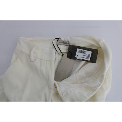 Ermanno Scervino White Cotton Regular Fit Casual Pants 1728,18% CMD,67345645728,Casual Pants - Pants - Clothing,Clothing,Ermanno Scervino,IT38|XS,IT40|S,IT44|L,Jeans & Pants - Women - Clothing,Material: 82% Cotton,New with tags,Pants - Clothing,White,Wome