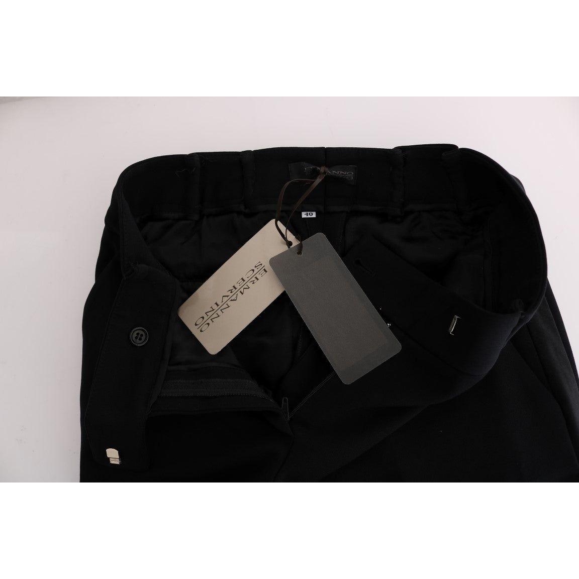 Ermanno Scervino Black Viscose Flare Bootcut Pants Ermanno Scervino