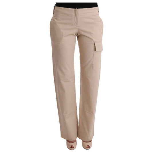 Ermanno Scervino Beige Cotton Wool Regular Fit Pants 1728,67345645728,Beige,Cargo Pants - Pants - Clothing,Clothing,Ermanno Scervino,IT40|S,Jeans & Pants - Women - Clothing,Material: Cotton,New with tags,nylon,Pants - Clothing,Women,Women - Clothing,wool
