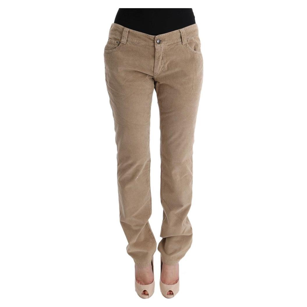 Ermanno Scervino Beige Cotton Velvet Regular Fit Pants 1728,2% EA,67345645728,Beige,Casual Pants - Pants - Clothing,Clothing,Ermanno Scervino,IT46|XL,Jeans & Pants - Women - Clothing,Material: 98% cotton,New with tags,Pants - Clothing,Women,Women - Clothi