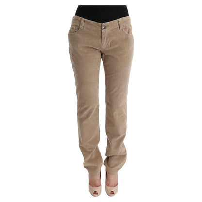 Ermanno Scervino Beige Cotton Velvet Regular Fit Pants 1728,2% EA,67345645728,Beige,Casual Pants - Pants - Clothing,Clothing,Ermanno Scervino,IT46|XL,Jeans & Pants - Women - Clothing,Material: 98% cotton,New with tags,Pants - Clothing,Women,Women - Clothi