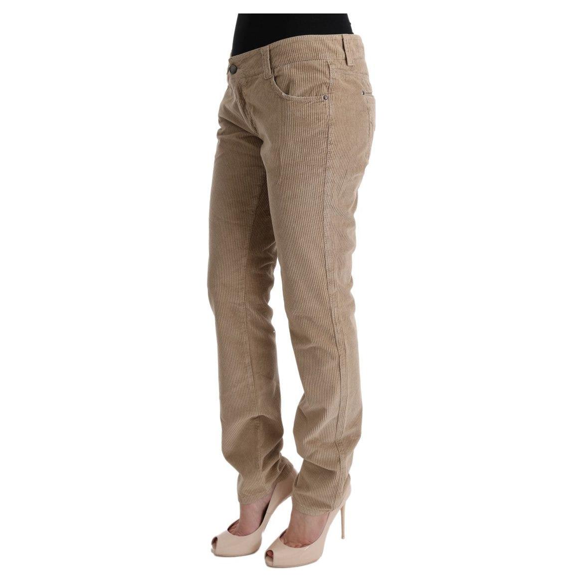 Ermanno Scervino Beige Cotton Velvet Regular Fit Pants 1728,2% EA,67345645728,Beige,Casual Pants - Pants - Clothing,Clothing,Ermanno Scervino,IT46|XL,Jeans & Pants - Women - Clothing,Material: 98% cotton,New with tags,Pants - Clothing,Women,Women - Clothi