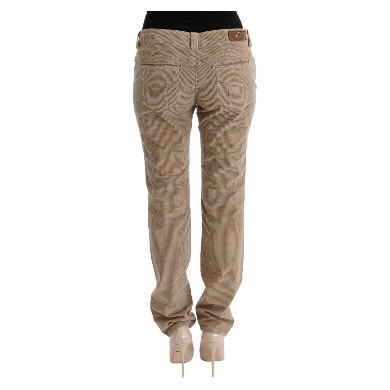 Ermanno Scervino Beige Cotton Velvet Regular Fit Pants 1728,2% EA,67345645728,Beige,Casual Pants - Pants - Clothing,Clothing,Ermanno Scervino,IT46|XL,Jeans & Pants - Women - Clothing,Material: 98% cotton,New with tags,Pants - Clothing,Women,Women - Clothi