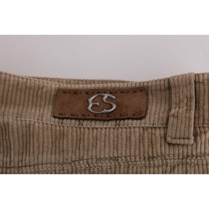 Ermanno Scervino Beige Cotton Velvet Regular Fit Pants 1728,2% EA,67345645728,Beige,Casual Pants - Pants - Clothing,Clothing,Ermanno Scervino,IT46|XL,Jeans & Pants - Women - Clothing,Material: 98% cotton,New with tags,Pants - Clothing,Women,Women - Clothi