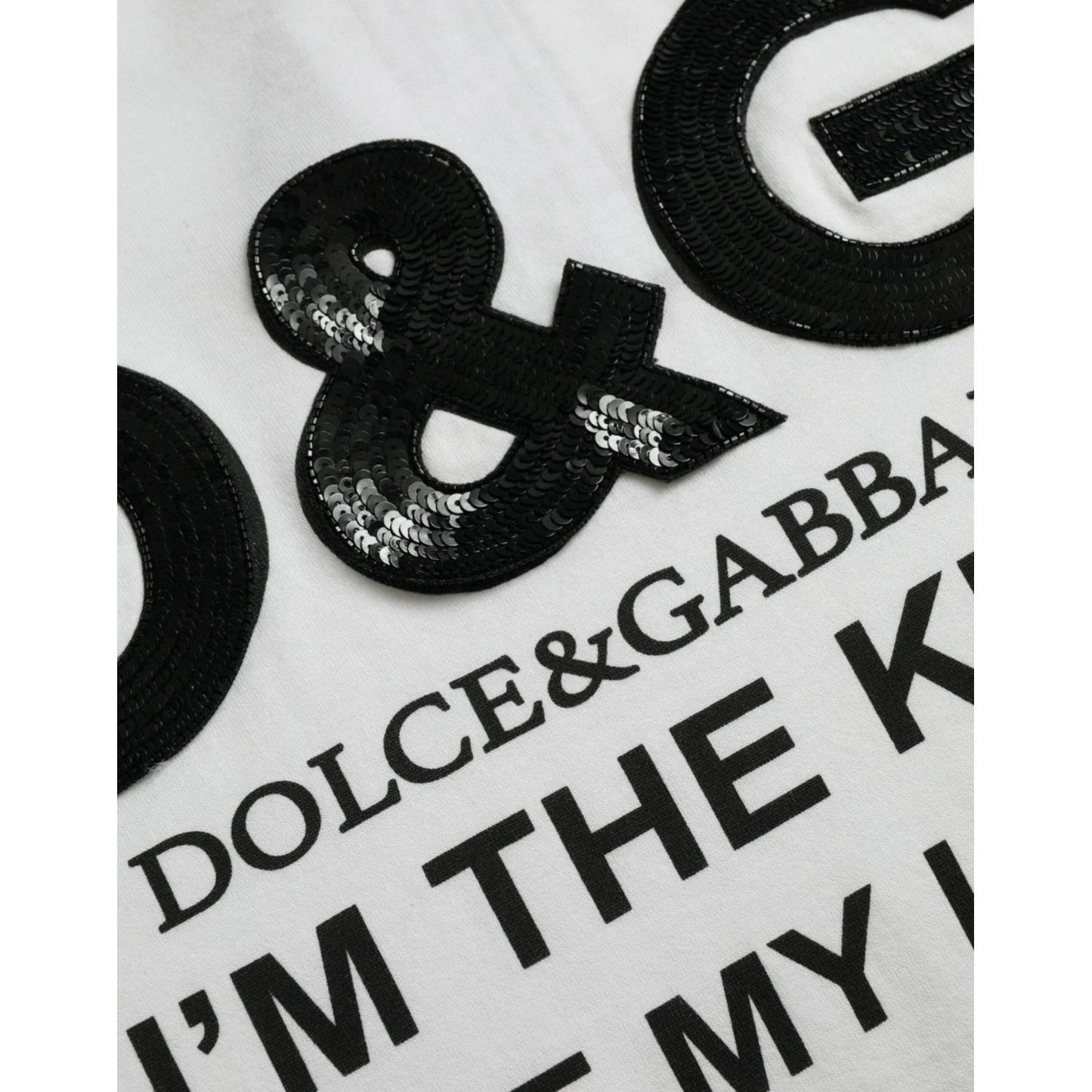 Dolce & Gabbana White D&G King Print Cotton Crewneck T-shirt Dolce & Gabbana