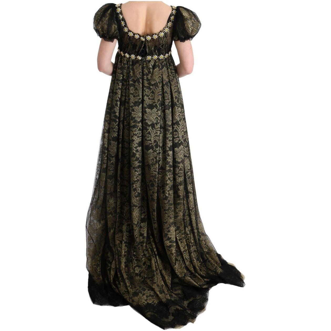 Dolce & Gabbana Black Yellow Crystal Lace Shift Dress 1728,67345645728,76% PA,Black,Clothing,Dolce & Gabbana,Dresses - Clothing,Dresses - Women - Clothing,IT40|S,Long - Dresses - Clothing,Material: 24% Cotton,New with tags,Shortsleeve - Dresses - Clothing