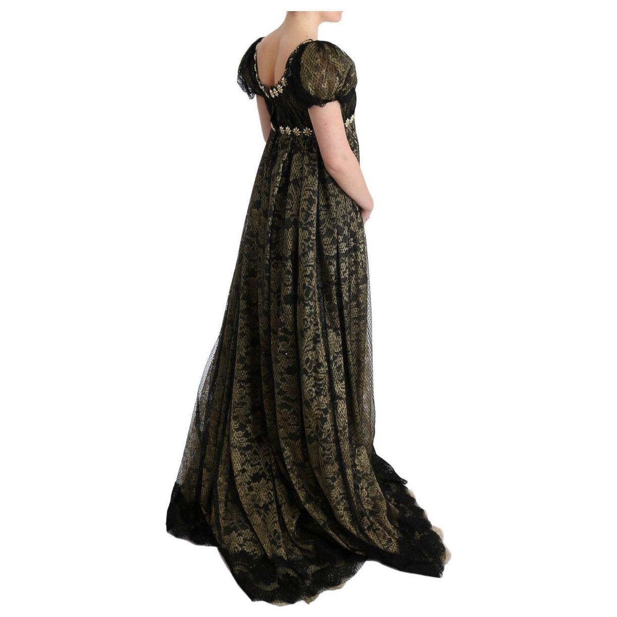 Dolce & Gabbana Black Yellow Crystal Lace Shift Dress 1728,67345645728,76% PA,Black,Clothing,Dolce & Gabbana,Dresses - Clothing,Dresses - Women - Clothing,IT40|S,Long - Dresses - Clothing,Material: 24% Cotton,New with tags,Shortsleeve - Dresses - Clothing