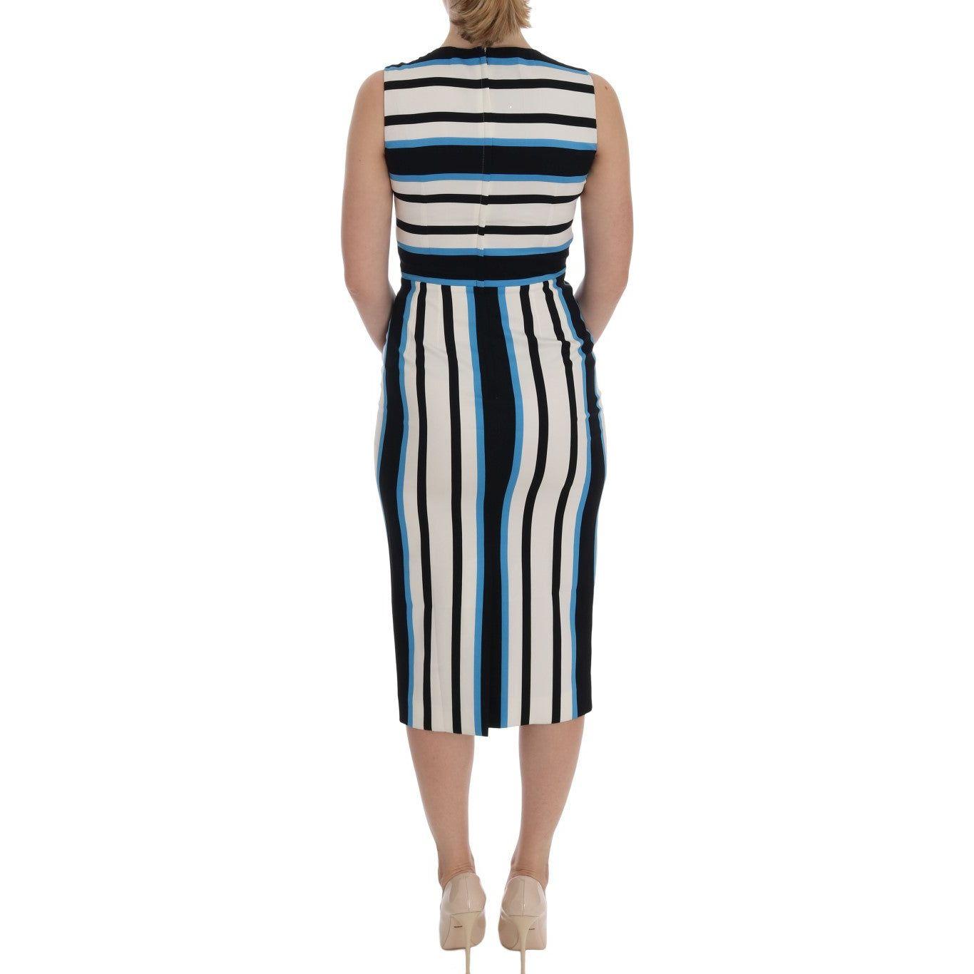 Dolce & Gabbana Chic Striped Silk Sheath Dress Dolce & Gabbana