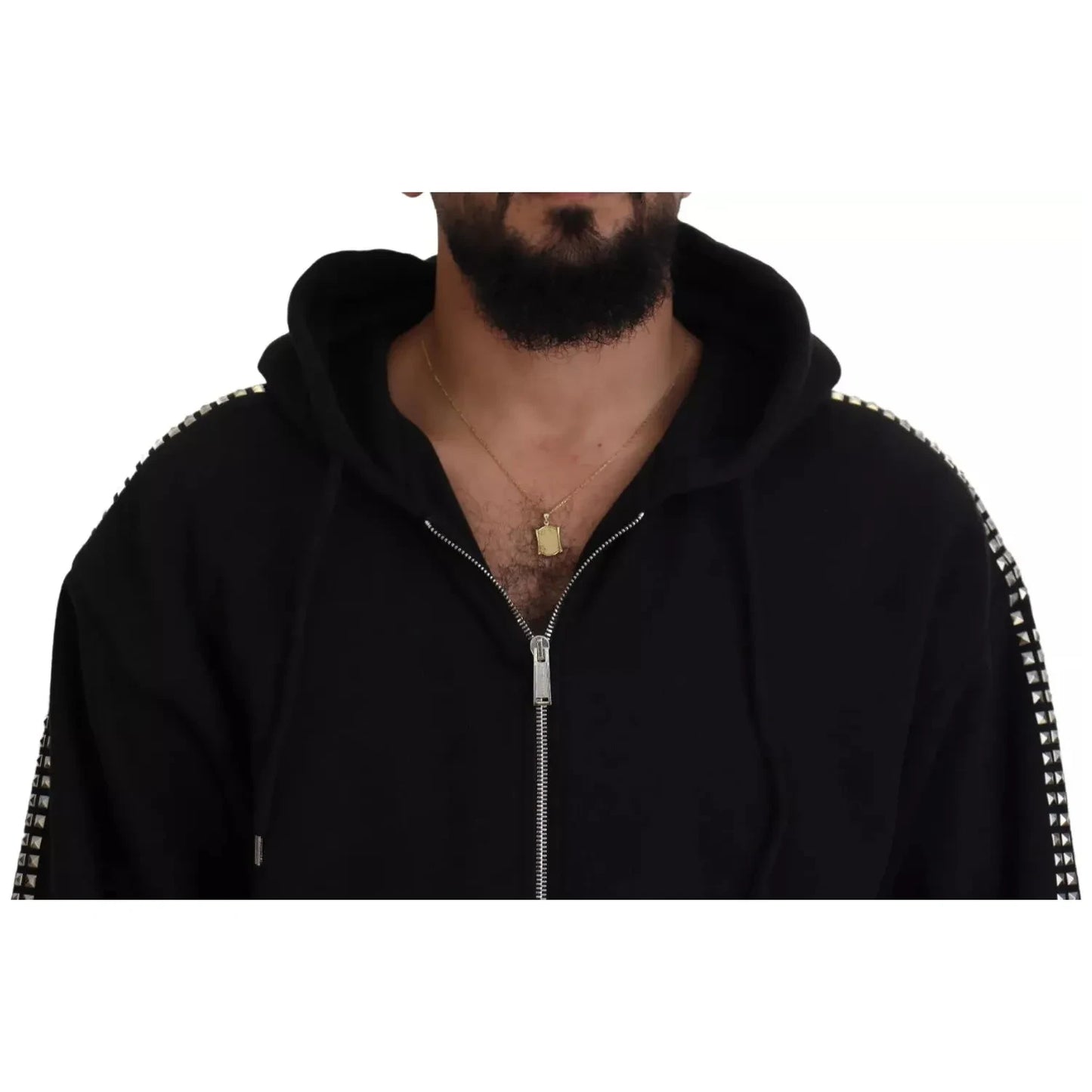 Dsquared² Black Embellished Full Zip Hooded Sweater Dsquared²