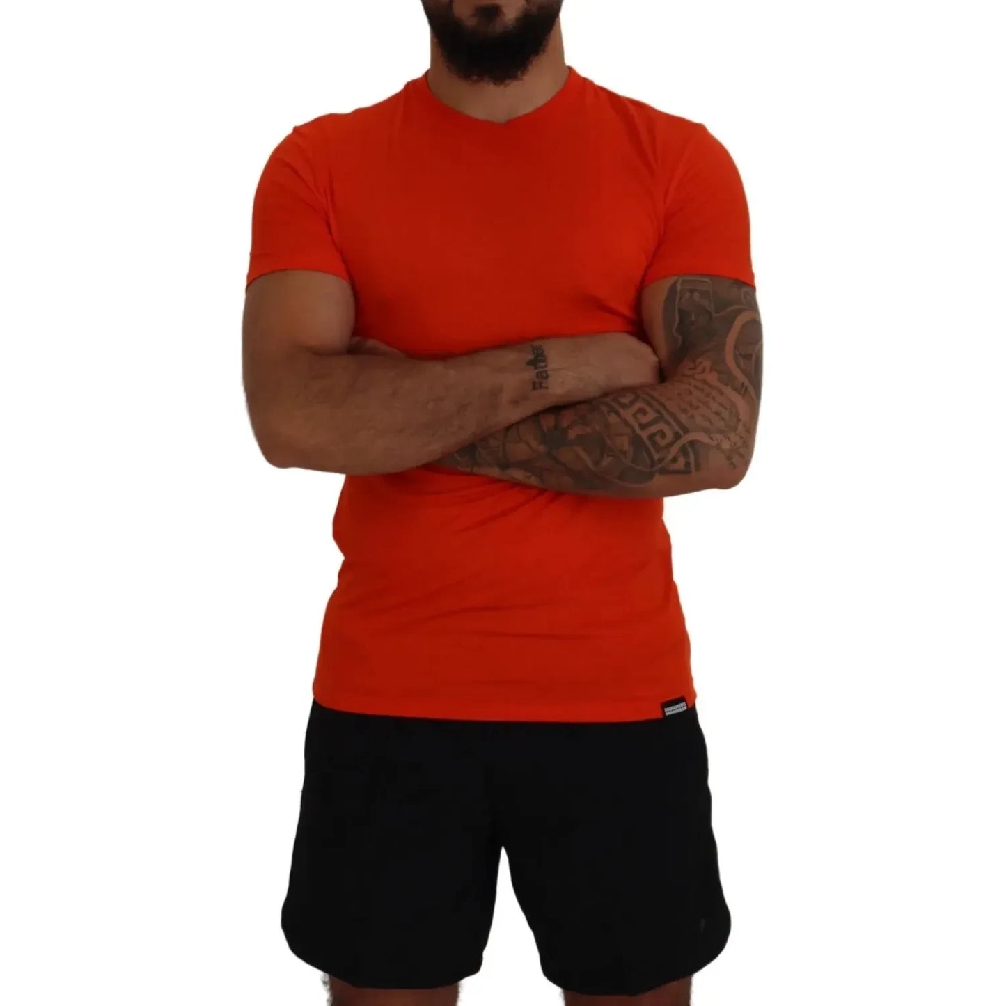 Dsquared² Orange Modal Short Sleeves Crewneck T-shirt Dsquared²