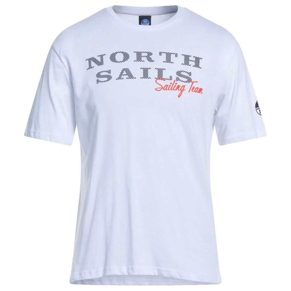 North Sails Pristine White Rubber Logo Tee North Sails