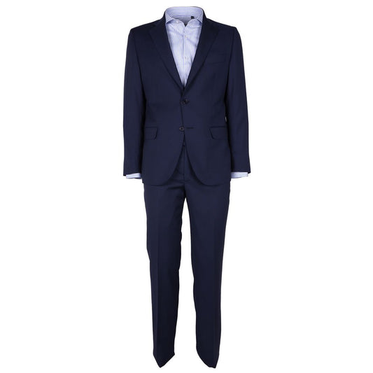 Made in Italy Blue Wool Men's Suit Made in Italy