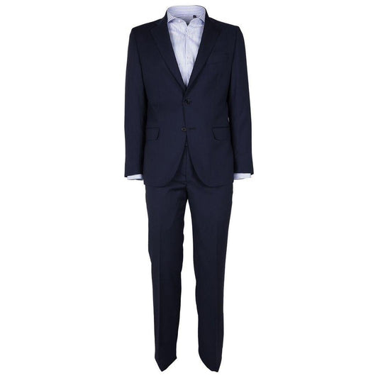 Made in Italy Blue Wool Men's Suit Made in Italy