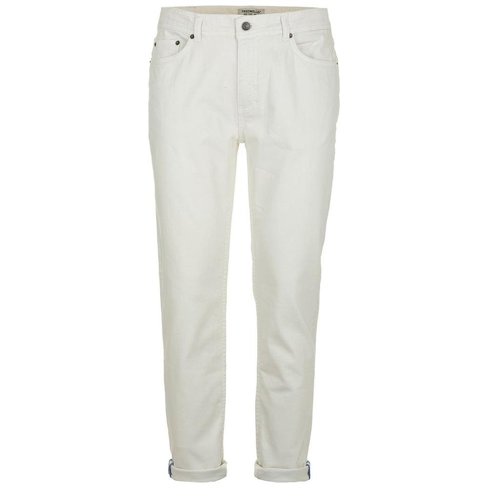 Fred Mello Elegant White Denim Trousers for Men Fred Mello