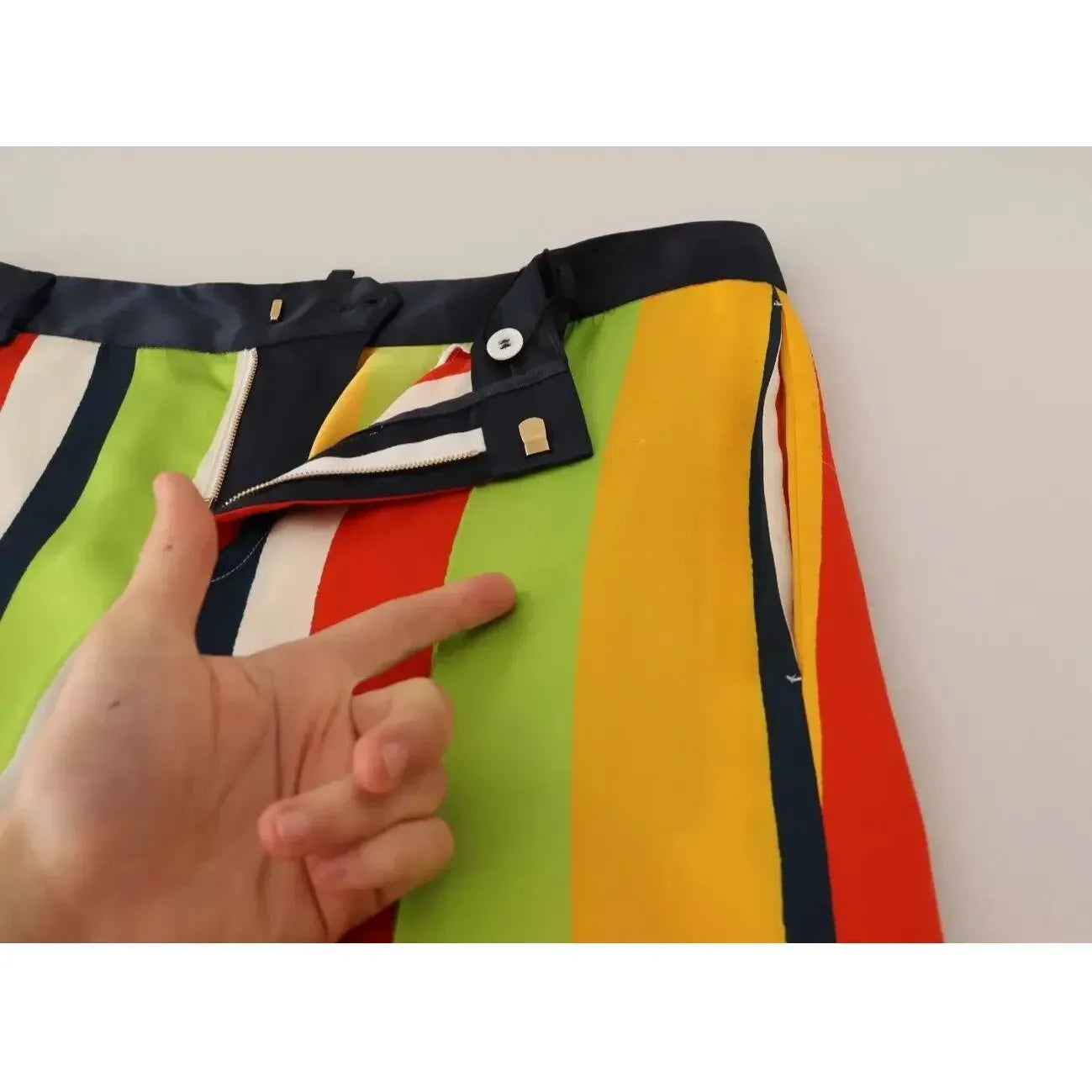 Dsquared² Multicolor Striped Mid Waist Straight Pants Dsquared²