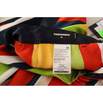 Dsquared² Multicolor Striped Mid Waist Straight Pants