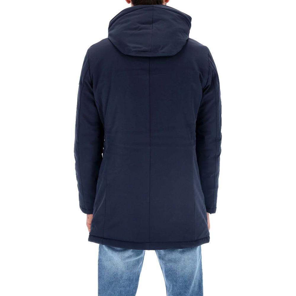 Refrigiwear Chic Blue Padded Parka with Removable Hood Refrigiwear