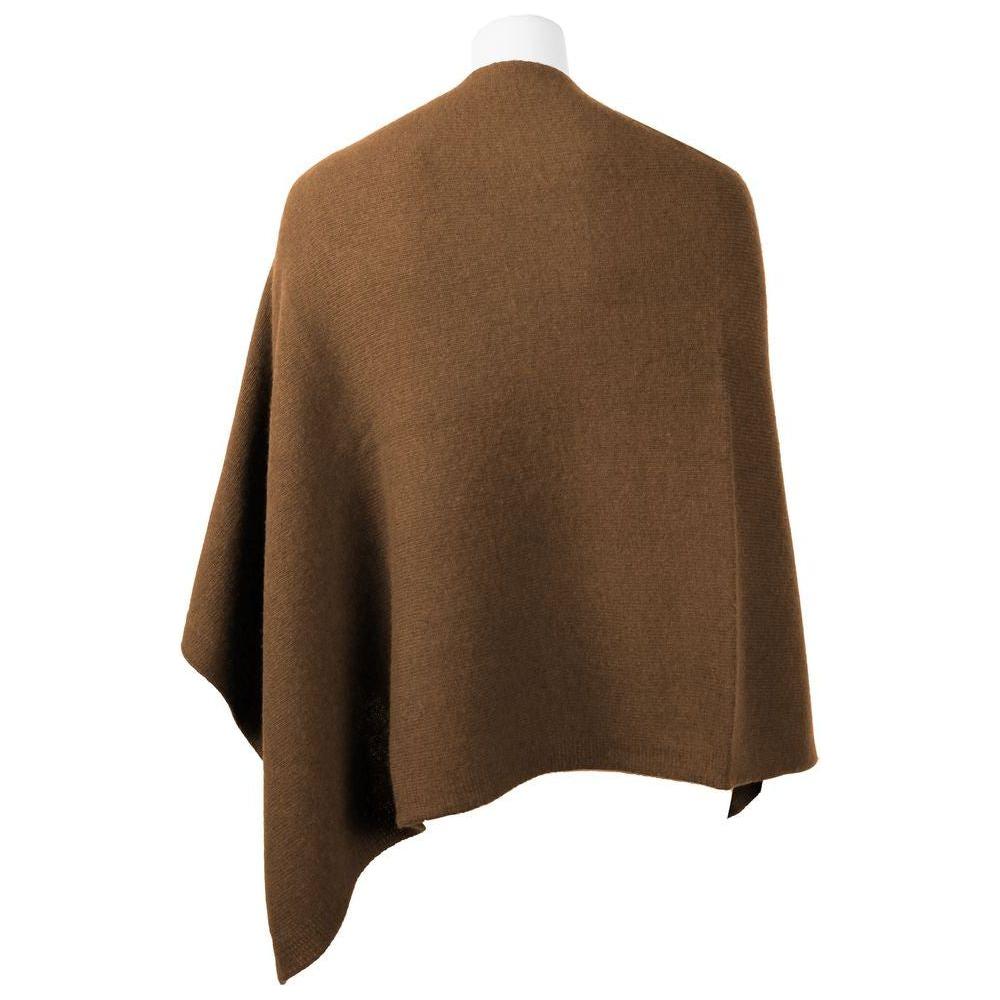 Emilio Romanelli Elegant Cashmere V-Neck Poncho Emilio Romanelli