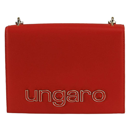 Ungaro Chic Calfskin Shoulder Bag with Metal Logo Ungaro