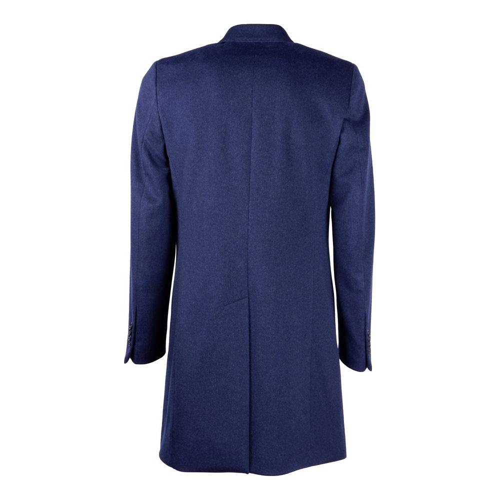 Made in Italy Navy Elegance Wool Coat for Men Made in Italy