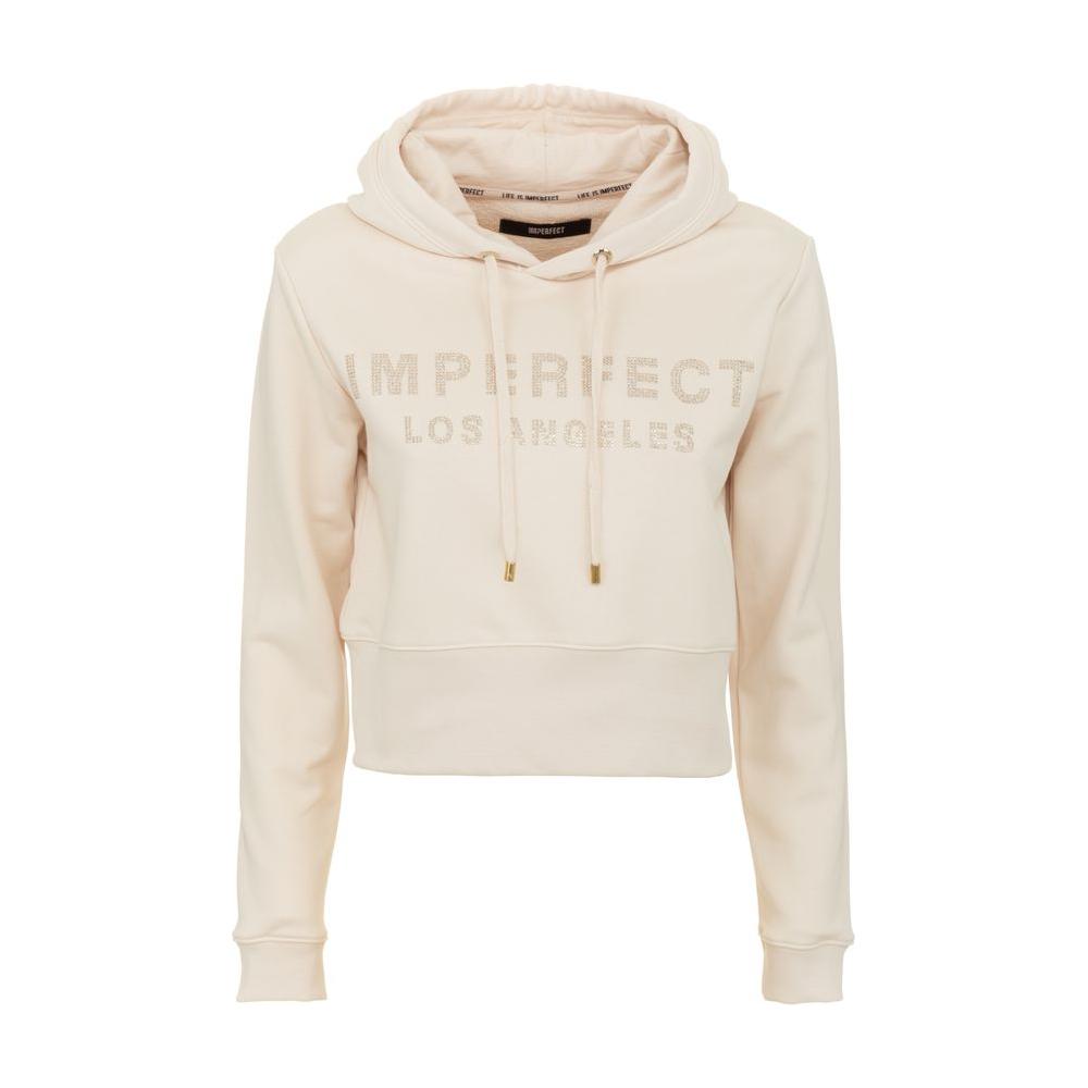 Imperfect Beige Cotton Womens Hoodie Imperfect