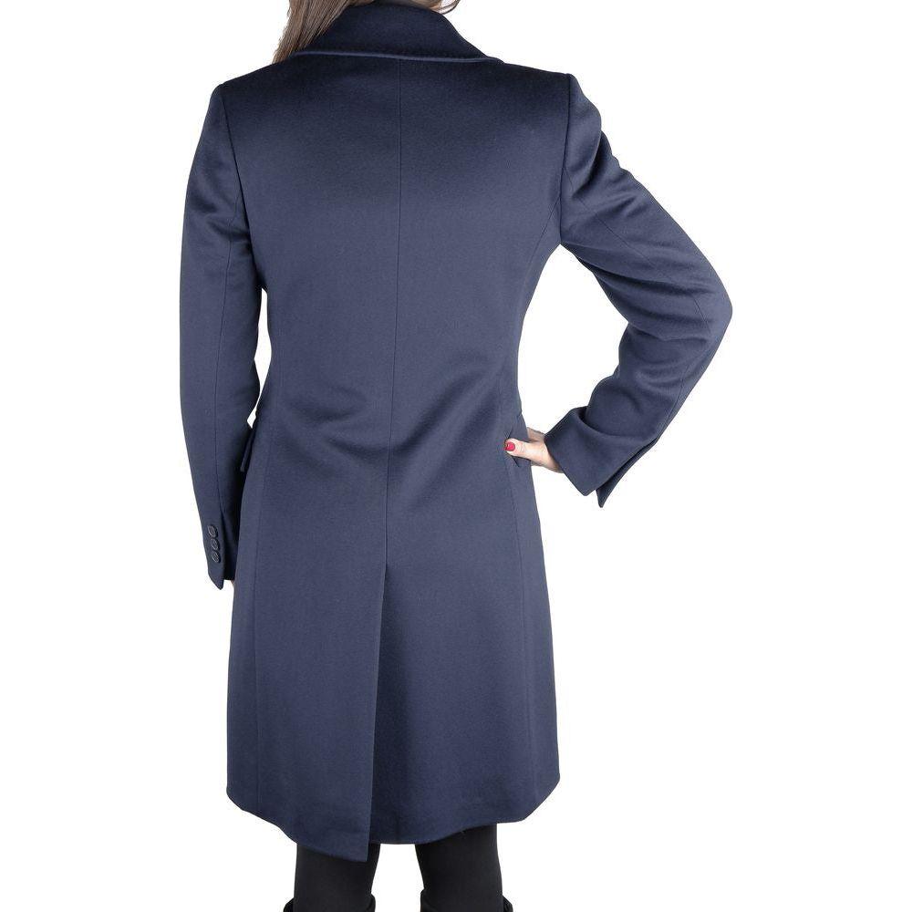 Made in Italy Blue Wool Women Coat Made in Italy