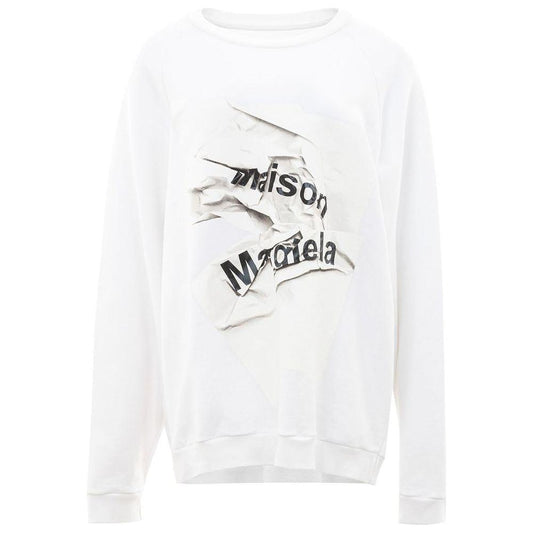 Maison Margiela Elegant Cotton Knit Sweater in Pristine White Maison Margiela