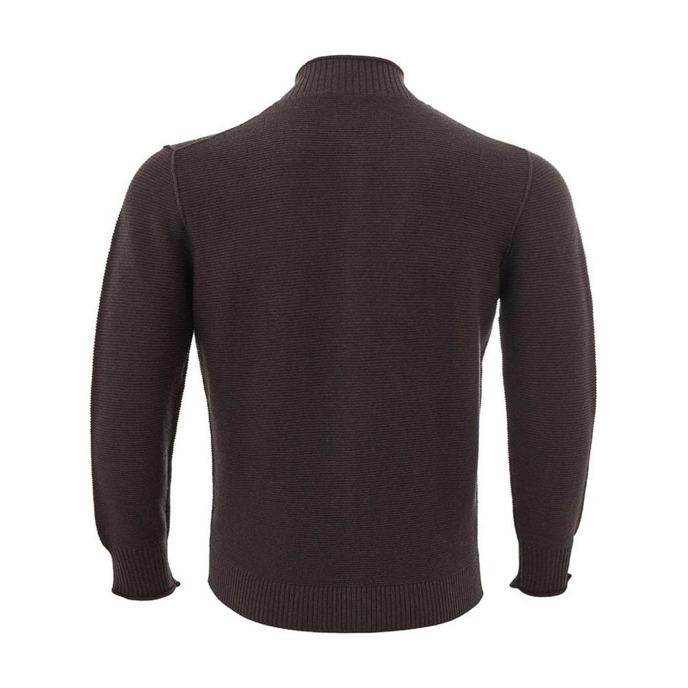 KANGRA Elegant Wool Brown Cardigan for Men KANGRA