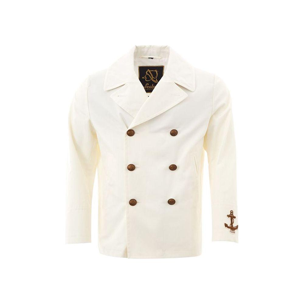 Sealup Elegant White Cotton Jacket for Men Sealup