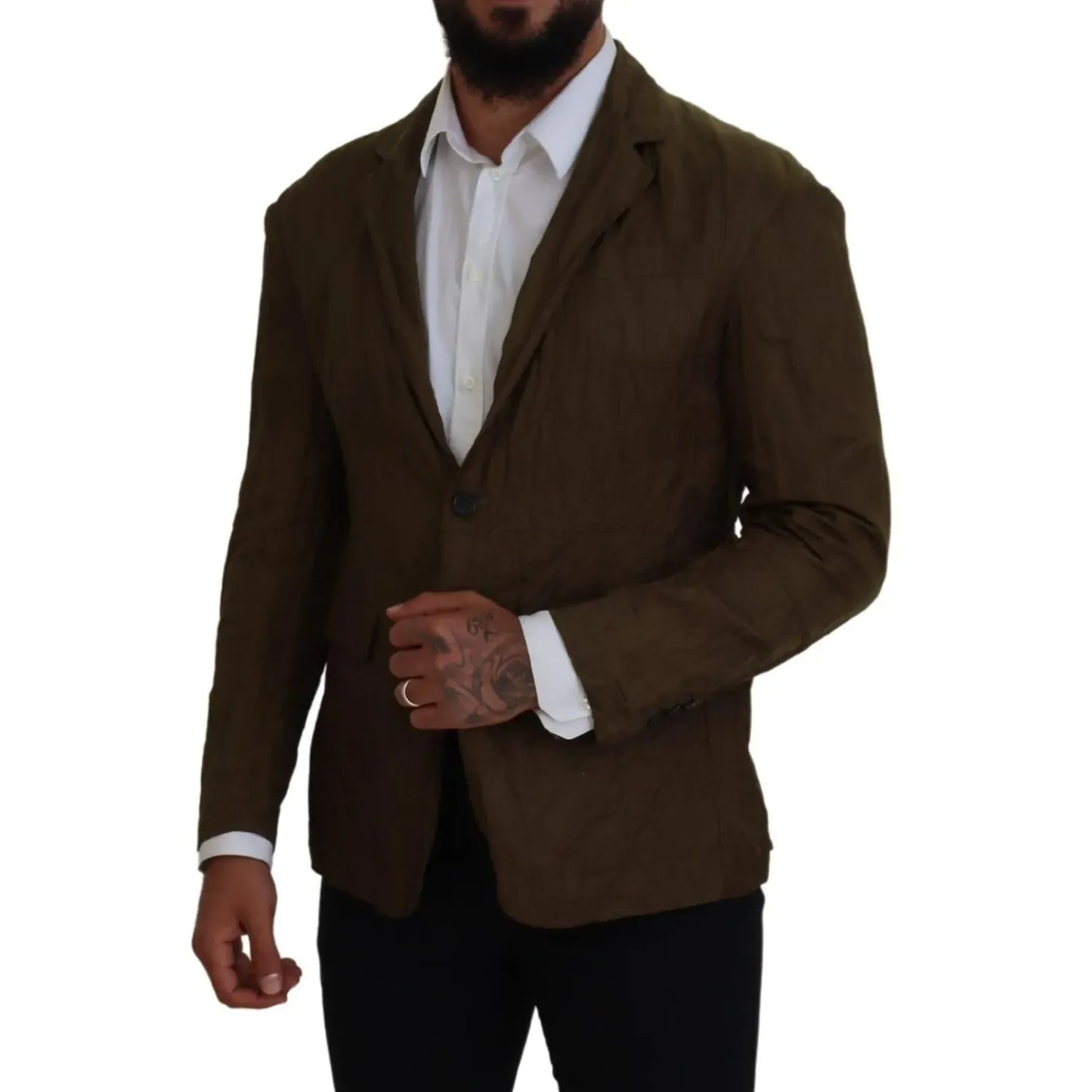 Dsquared² Green Single Breasted Men Coat Blazer Jacket