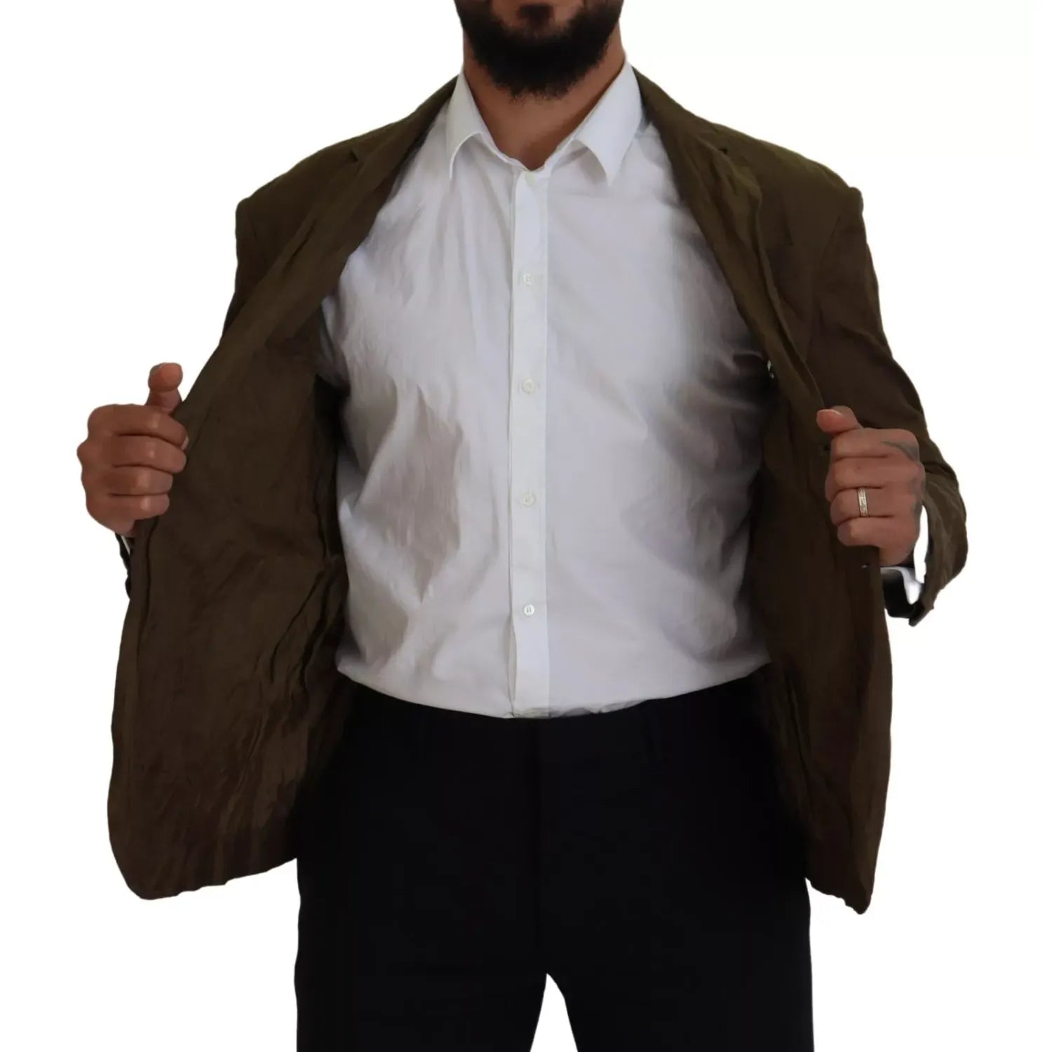 Dsquared² Green Single Breasted Men Coat Blazer Jacket
