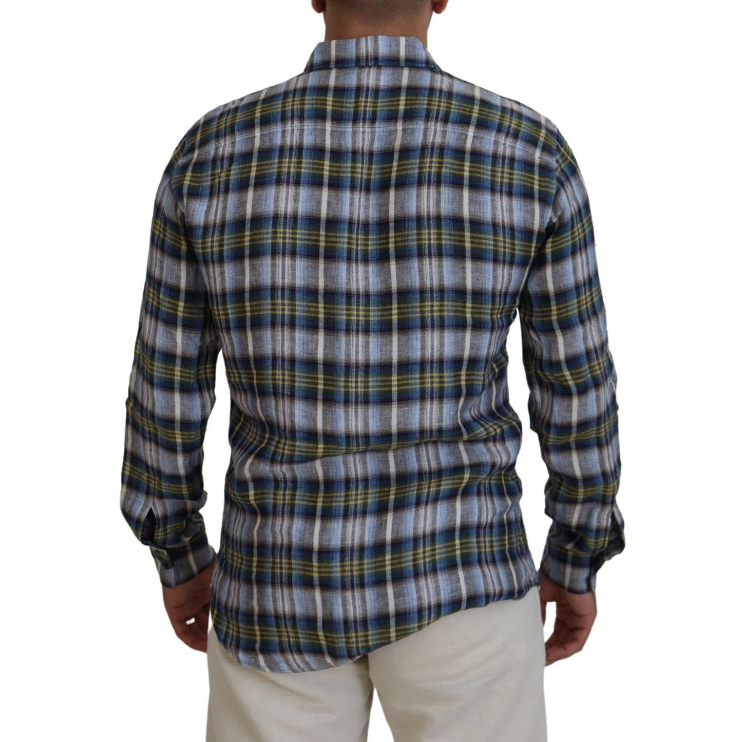 Dsquared² Multicolor Checkered Casual Men Long Sleeves Shirt