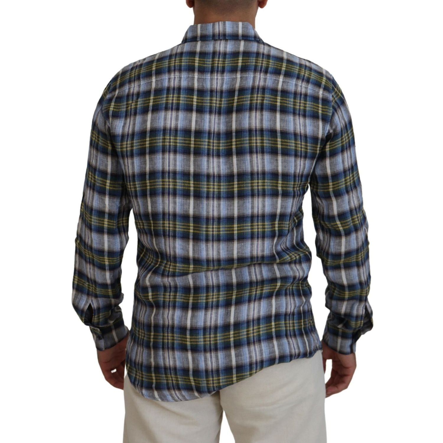 Dsquared² Multicolor Checkered Casual Men Long Sleeves Shirt