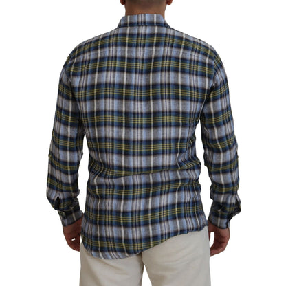 Dsquared² Multicolor Checkered Casual Men Long Sleeves Shirt