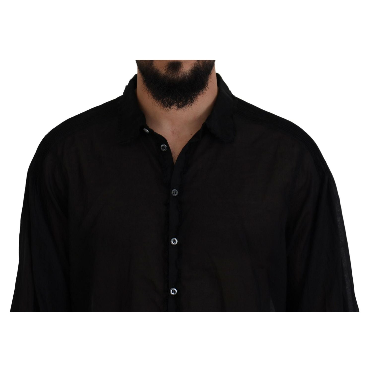 Dsquared² Black Cotton Collared Long Sleeves Formal Shirt