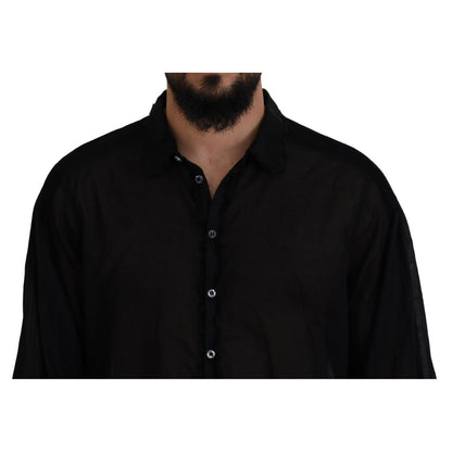 Dsquared² Black Cotton Collared Long Sleeves Formal Shirt