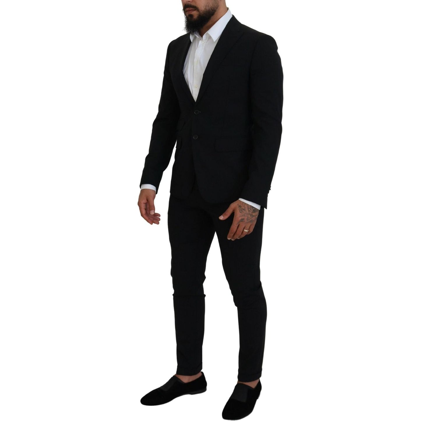 Dsquared² Black Wool Single Breasted 2 Piece LONDON Suit Dsquared²