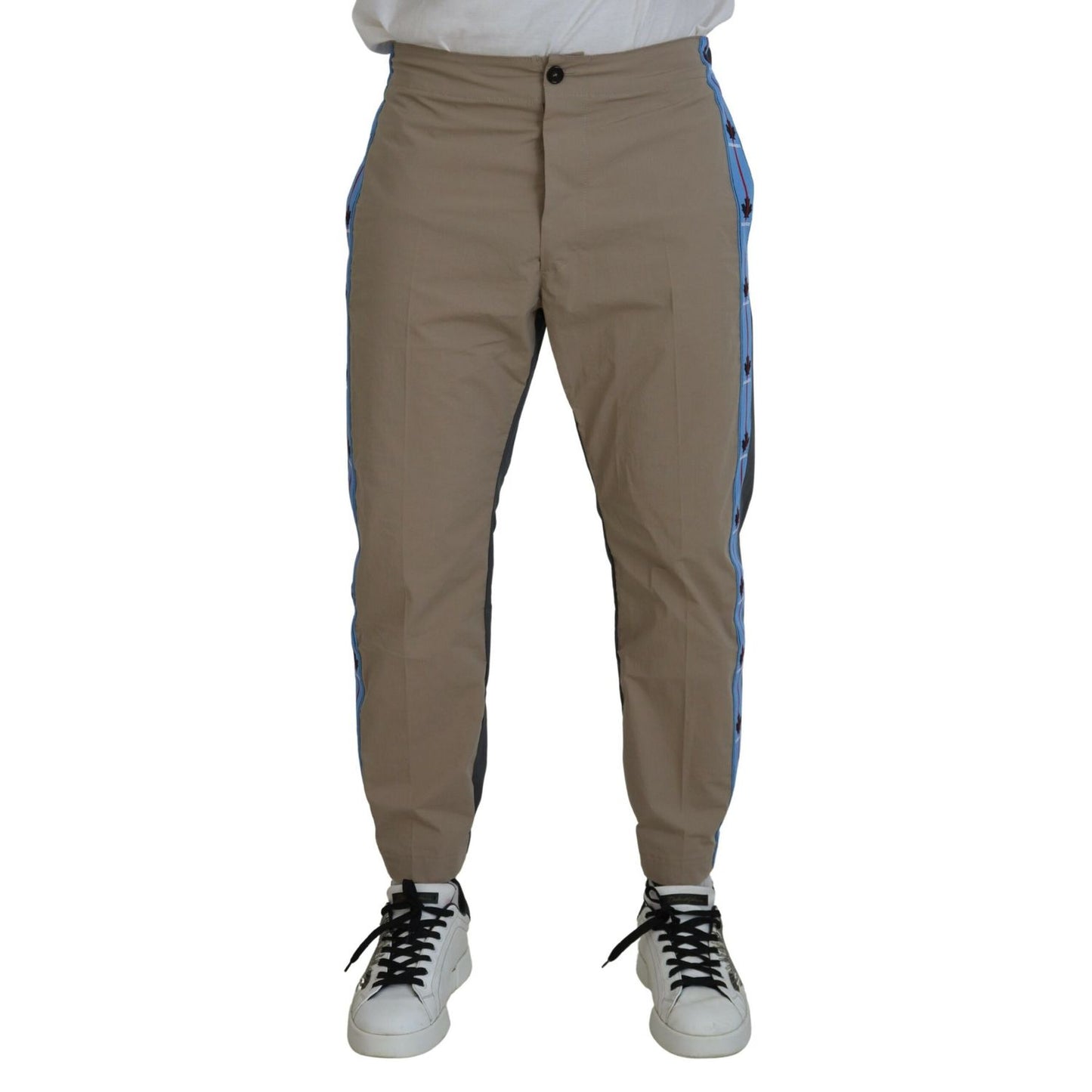 Dsquared² Cotton Brown Gray Two Tone Men Casual Pants