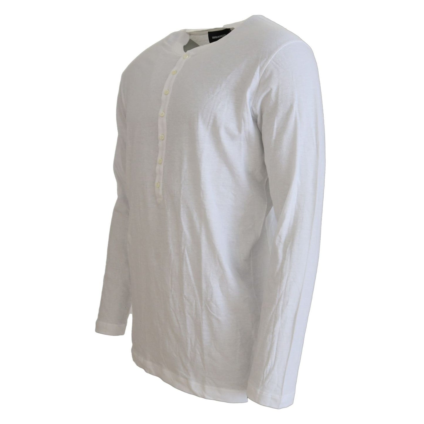 Dsquared² White Cotton Linen Long Sleeves Pullover Sweater