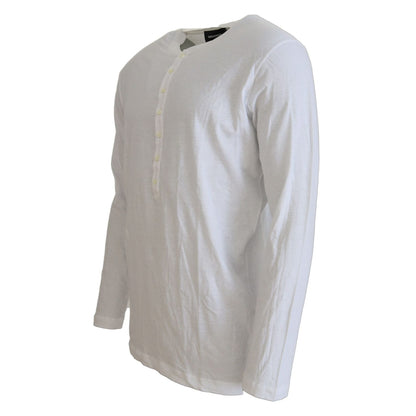 Dsquared² White Cotton Linen Long Sleeves Pullover Sweater
