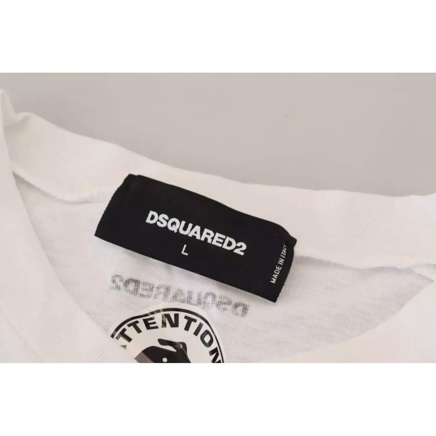 سترة صوفية بأكمام طويلة من القطن والكتان باللون الأبيض من Dsquared²