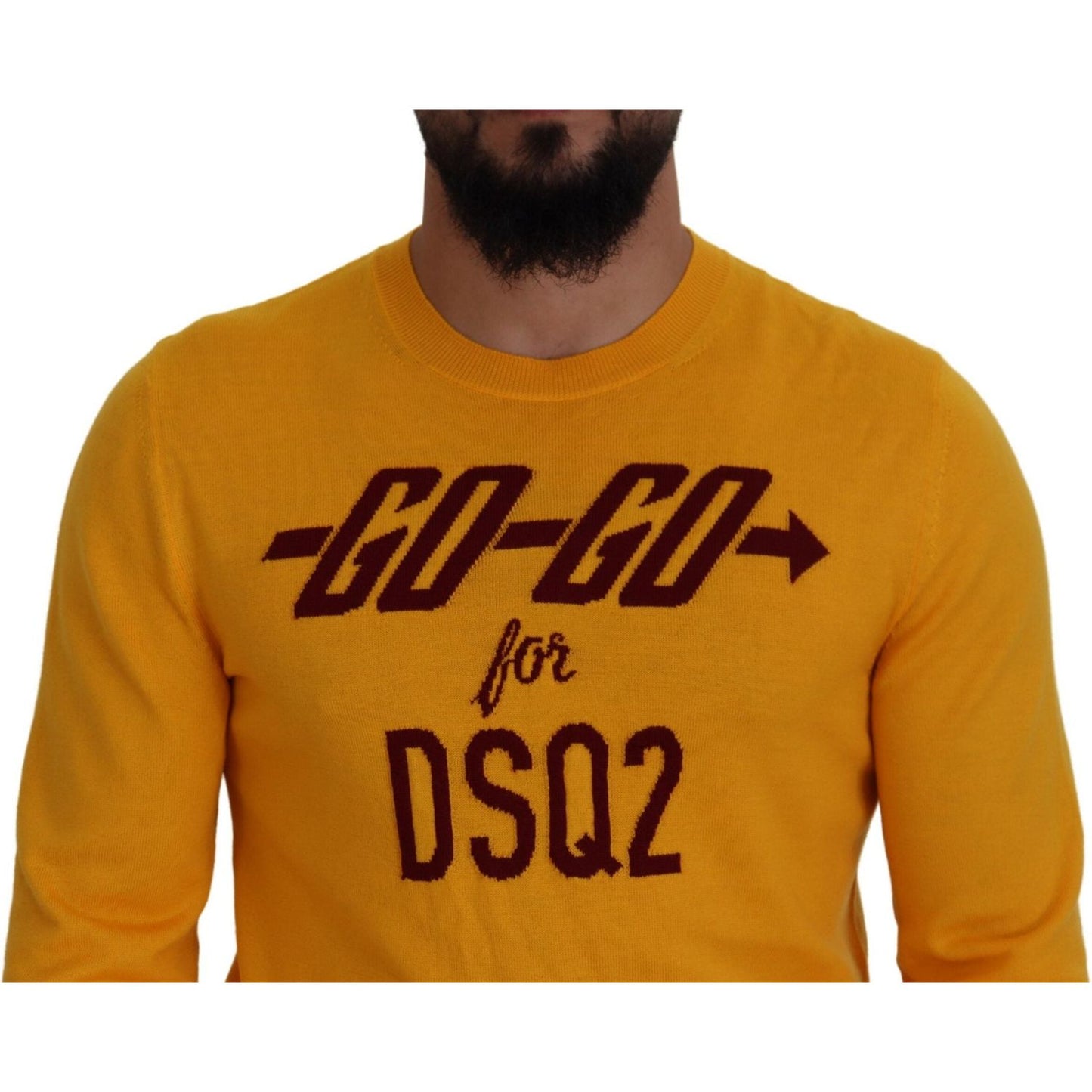 Dsquared² Orange Wool Long Sleeves Men Pullover Sweater Dsquared²