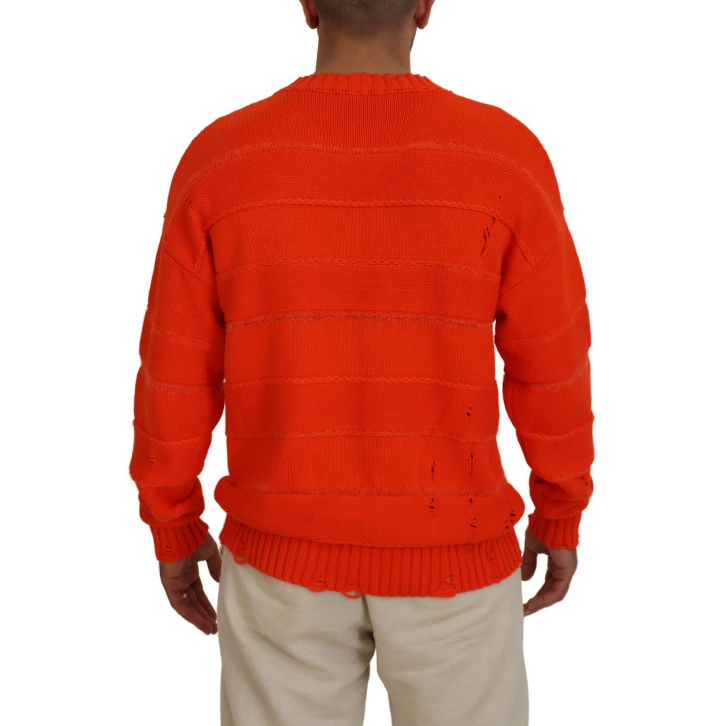 Dsquared² Orange Cotton Long Sleeves Men Pullover Sweater