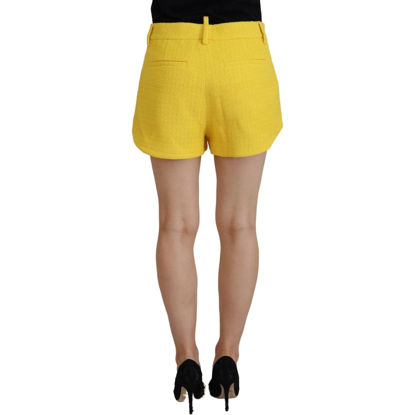 Dsquared² Yellow Peak Double Breasted Suit Blazer Short Set Dsquared²