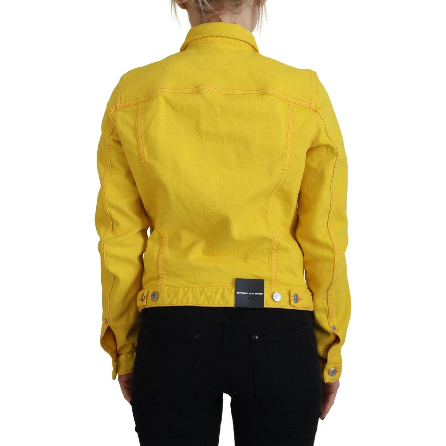 Dsquared² Yellow Collared Long Sleeves Denim Jacket Dsquared²