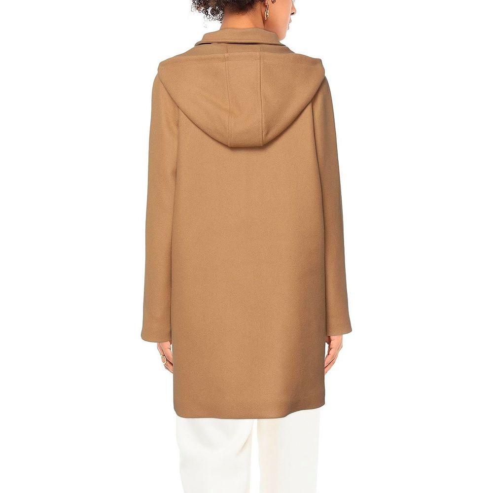 Love Moschino Brown Wool Women Coat Love Moschino