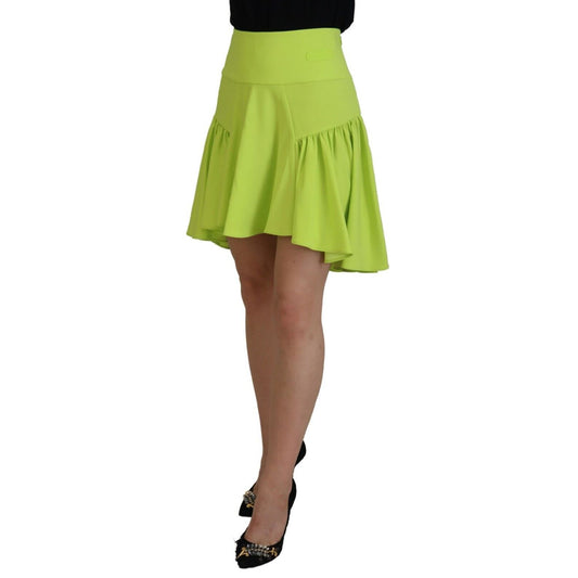 Dsquared² Green High Waist A-line Pleated Mini Women Skirt
