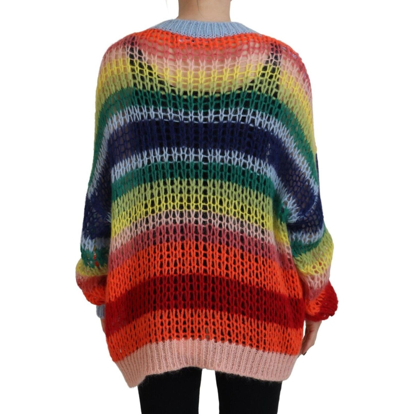 Dsquared² Multicolor Knitted Mohair Crewneck Pullover Sweater Dsquared²