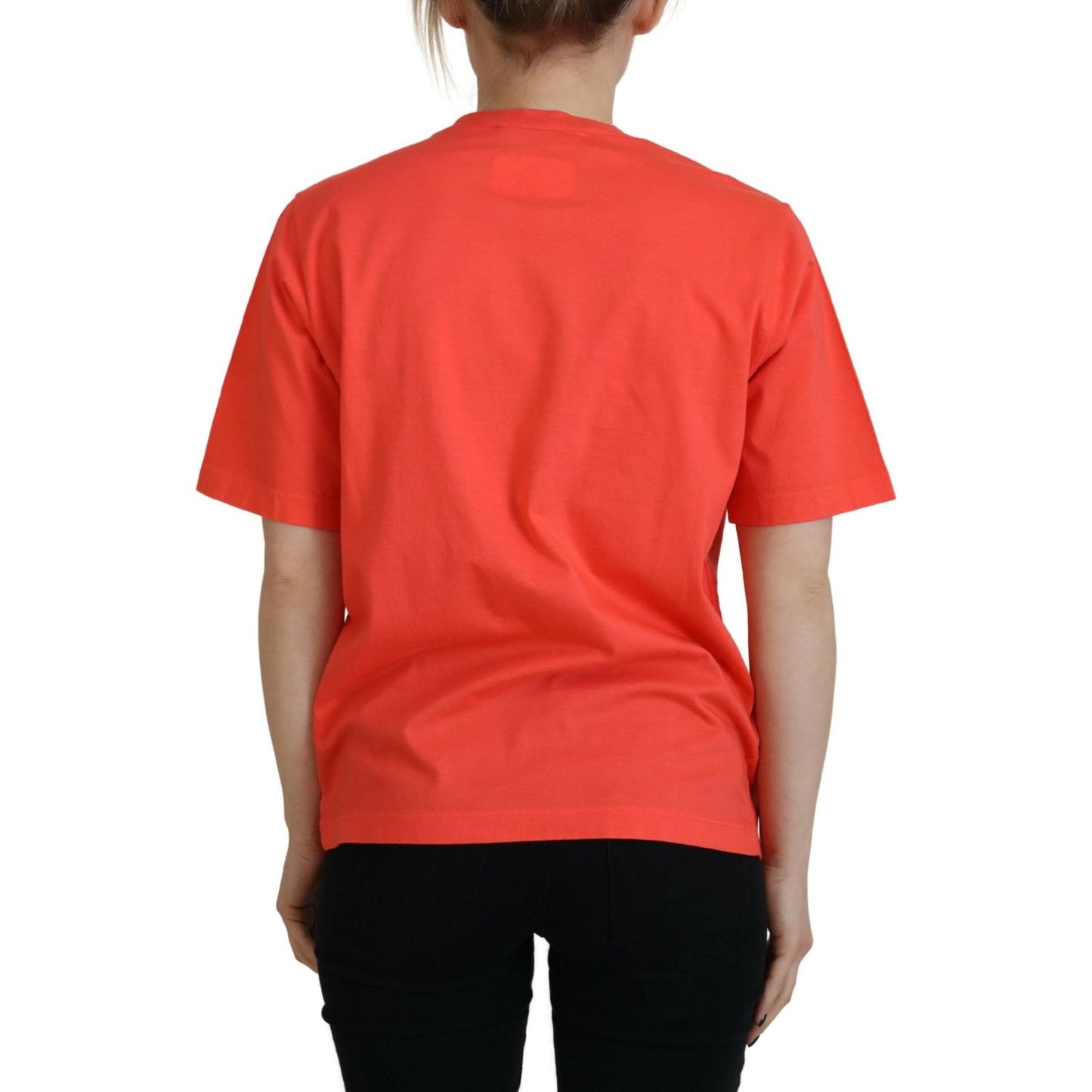 Dsquared² Orange Logo Cotton Crewneck Short Sleeve T-shirt Dsquared²